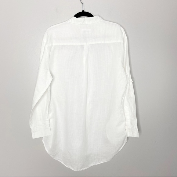 Onia White Linen Blend Button Up Swim Coverup Size Medium - Picture 4 of 4